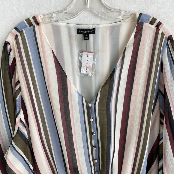 LANE BRYANT Colorful Stripe Blouse NWT - Picture 3 of 8